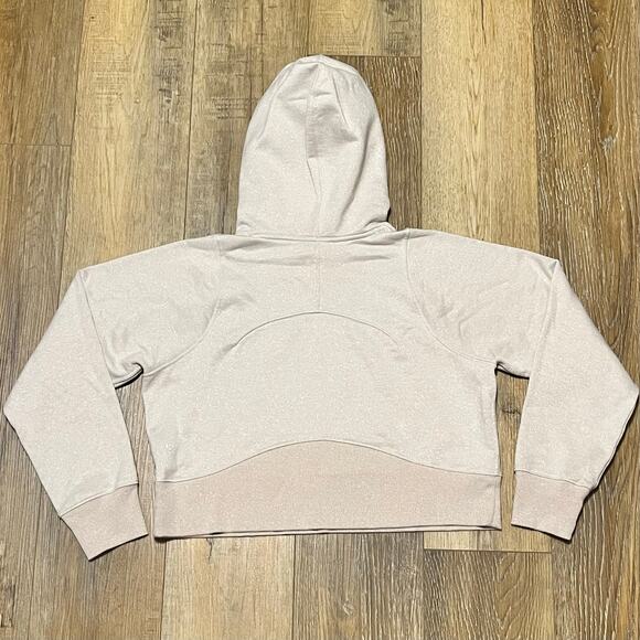 Lululemon Loungeful Cropped Hoodie Spark Bone/Beige Sz 6 Gold Shimmer W3GE3S - Picture 5 of 7